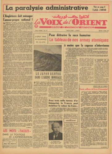 La Voix de l’Orient Vol.04 N°174 (03 avr. 1952)